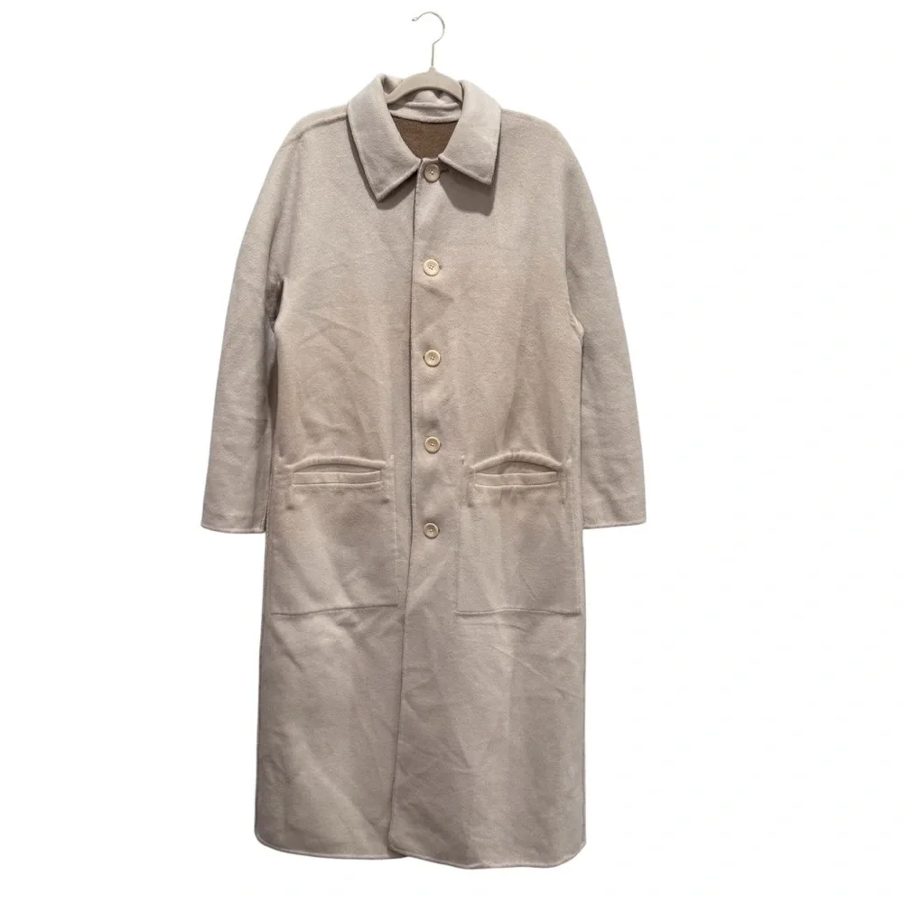 NWT Proenza Schouler White Label Reversible Double Face Coat Wool Tan Ivory Sz M - Picture 11 of 16
